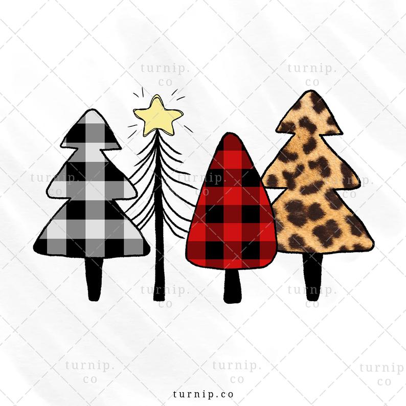 Christmas Tree Sublimation Clipart PNG Graphic Design Cartoon PNG