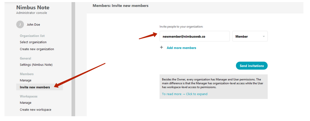 Member - they can read and edit notes in workspaces.