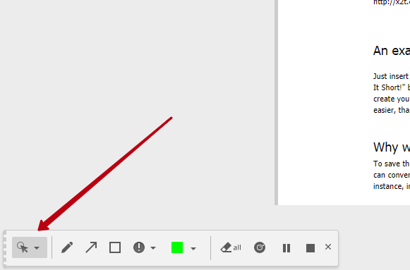 To use links, you need to switch to cursor mode by clicking on the cursor icon in the drawing panel.