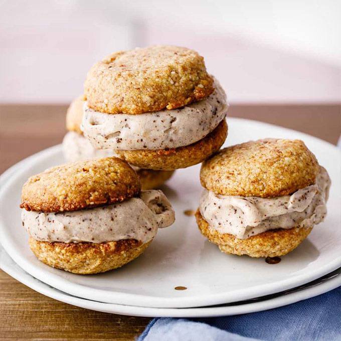 Almond Flour Cookie Ice Cream Sandwiches