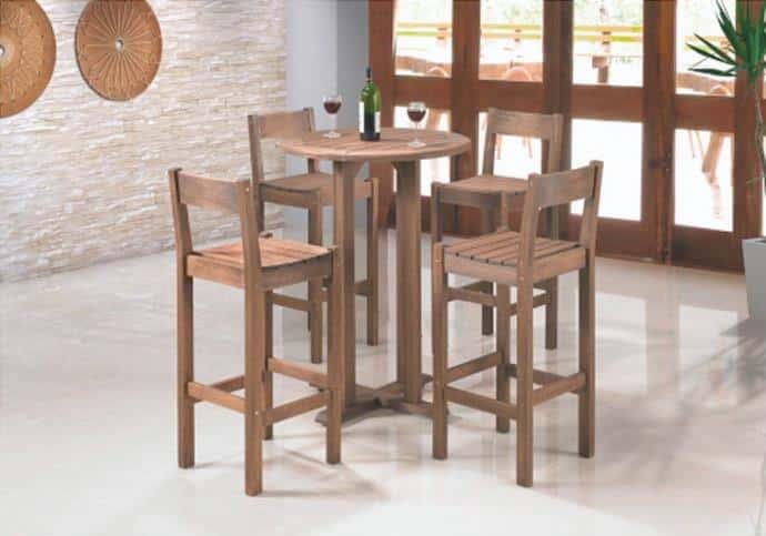 chairs wood tall table top estreiro