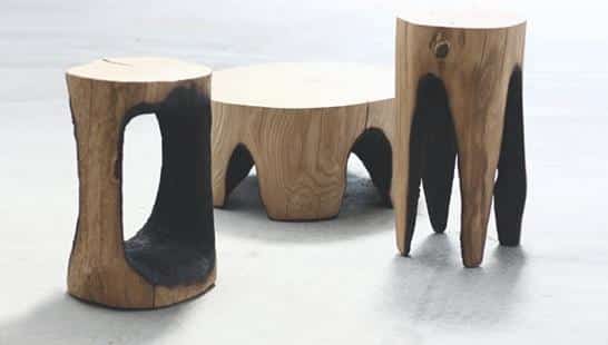 Bench furniture wood-burning