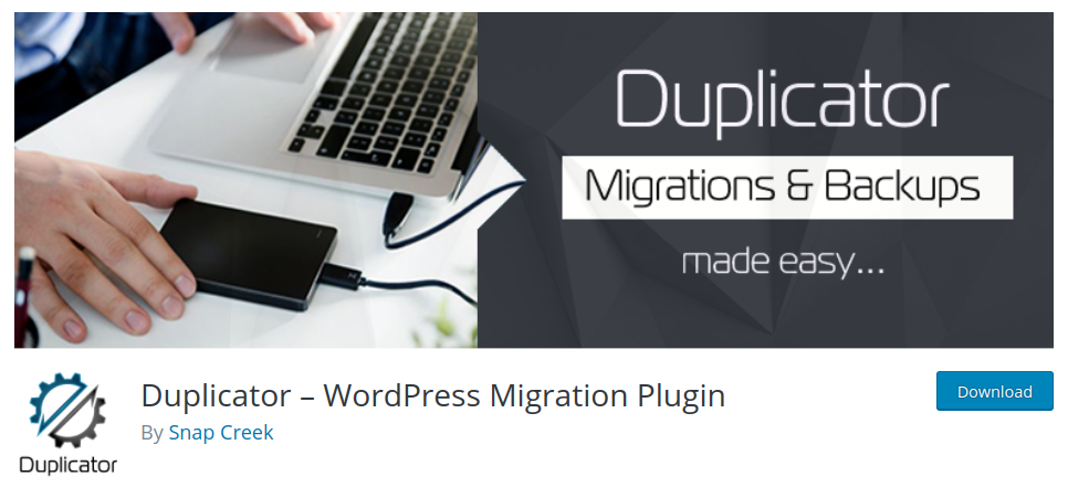 duplicator wordpress plugin