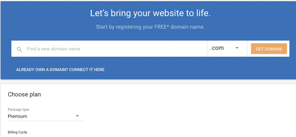 register domain name with website builder