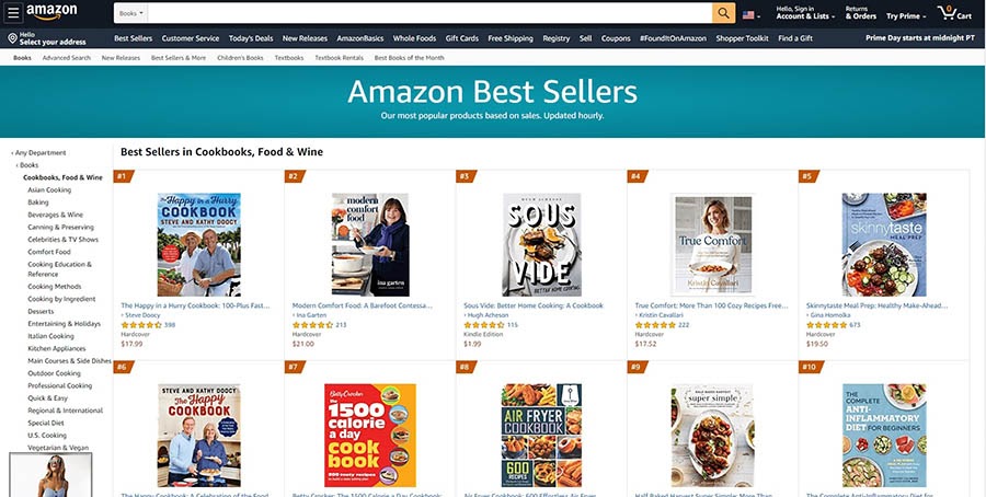 Amazon&rsquo;s best selling books in the cookbooks, food, and wine category