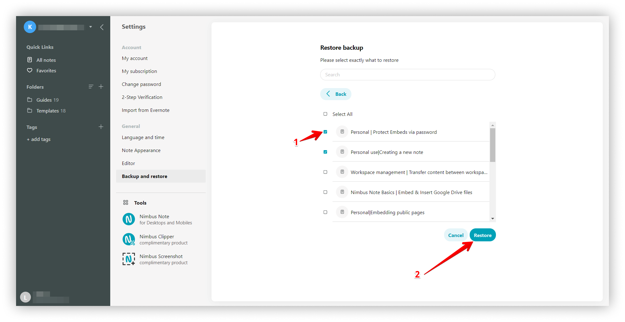 You can always restore pages/folders with backups that Nimbus page automatically creates every week.