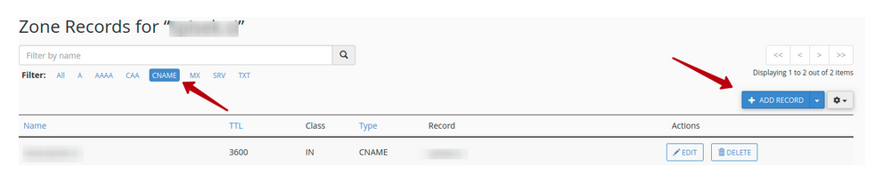 How to add CNAME via Cpanel