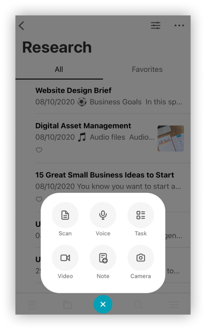 In Nimbus Note, you can create text, to-do, audio, photo and even video pages with just a few clicks.
