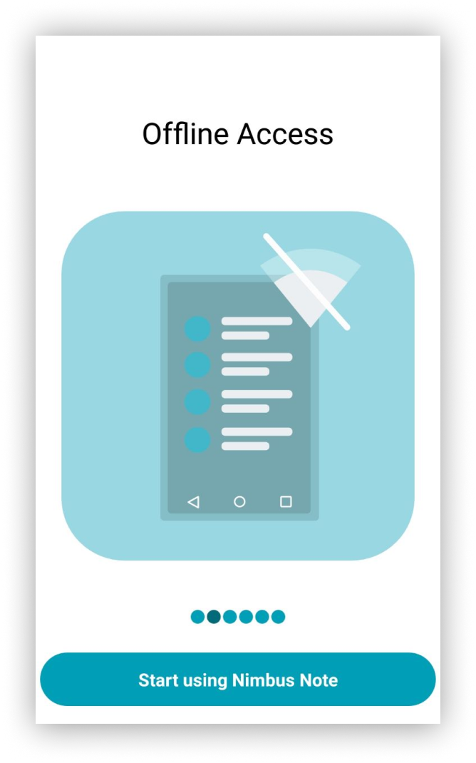 Internet connection is not needed to work on Nimbus Note mobile applications.