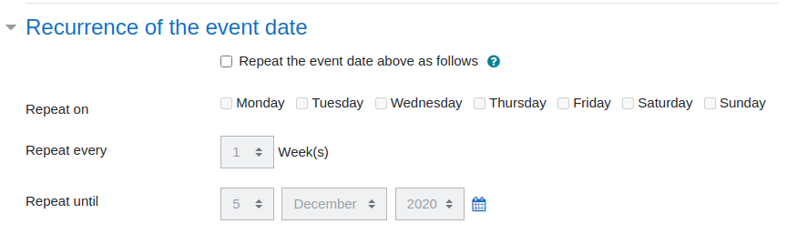 recurrenceoftheeventdate