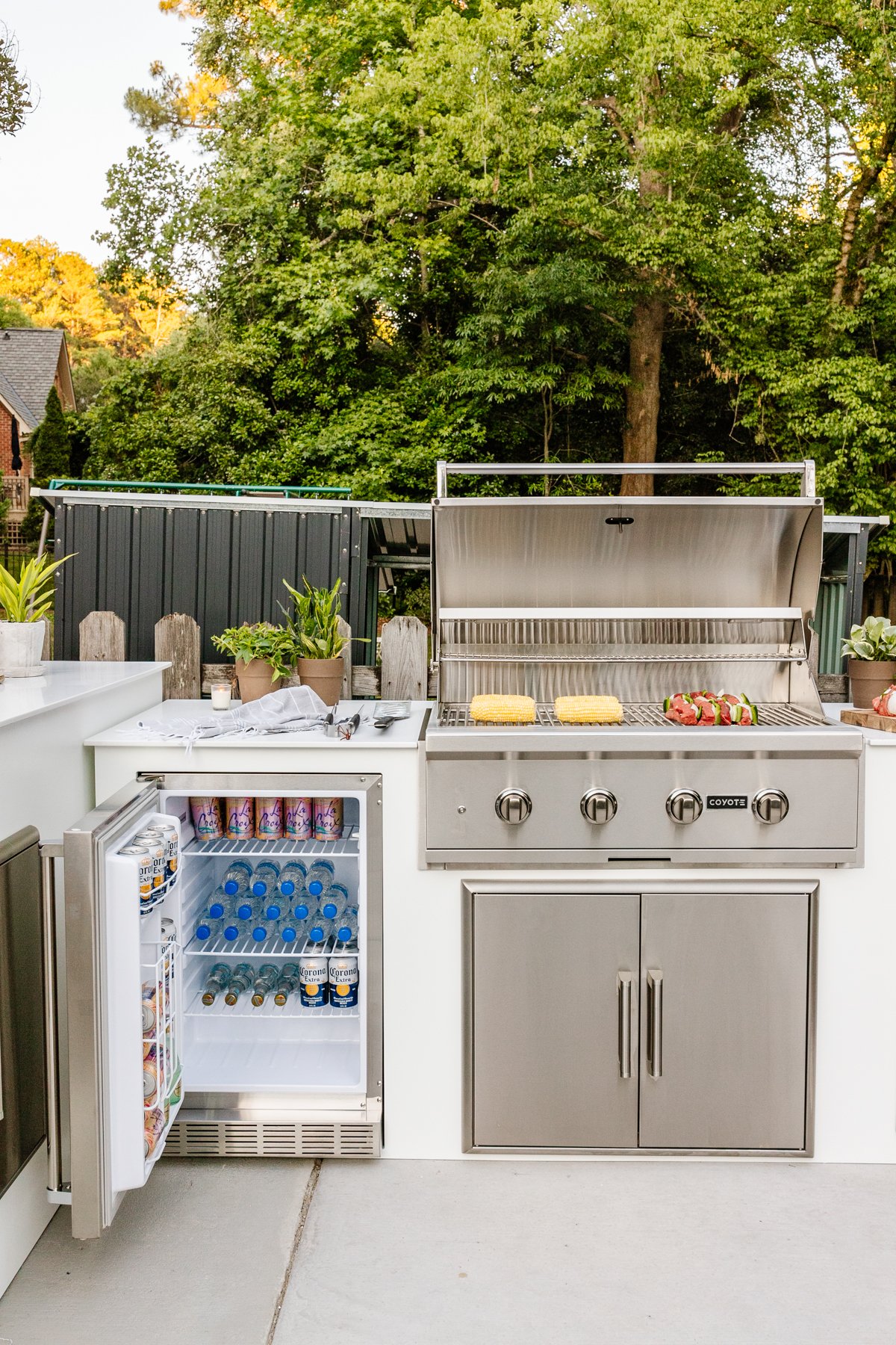 white modular outdoor kitchen from RTA Outdoor Living