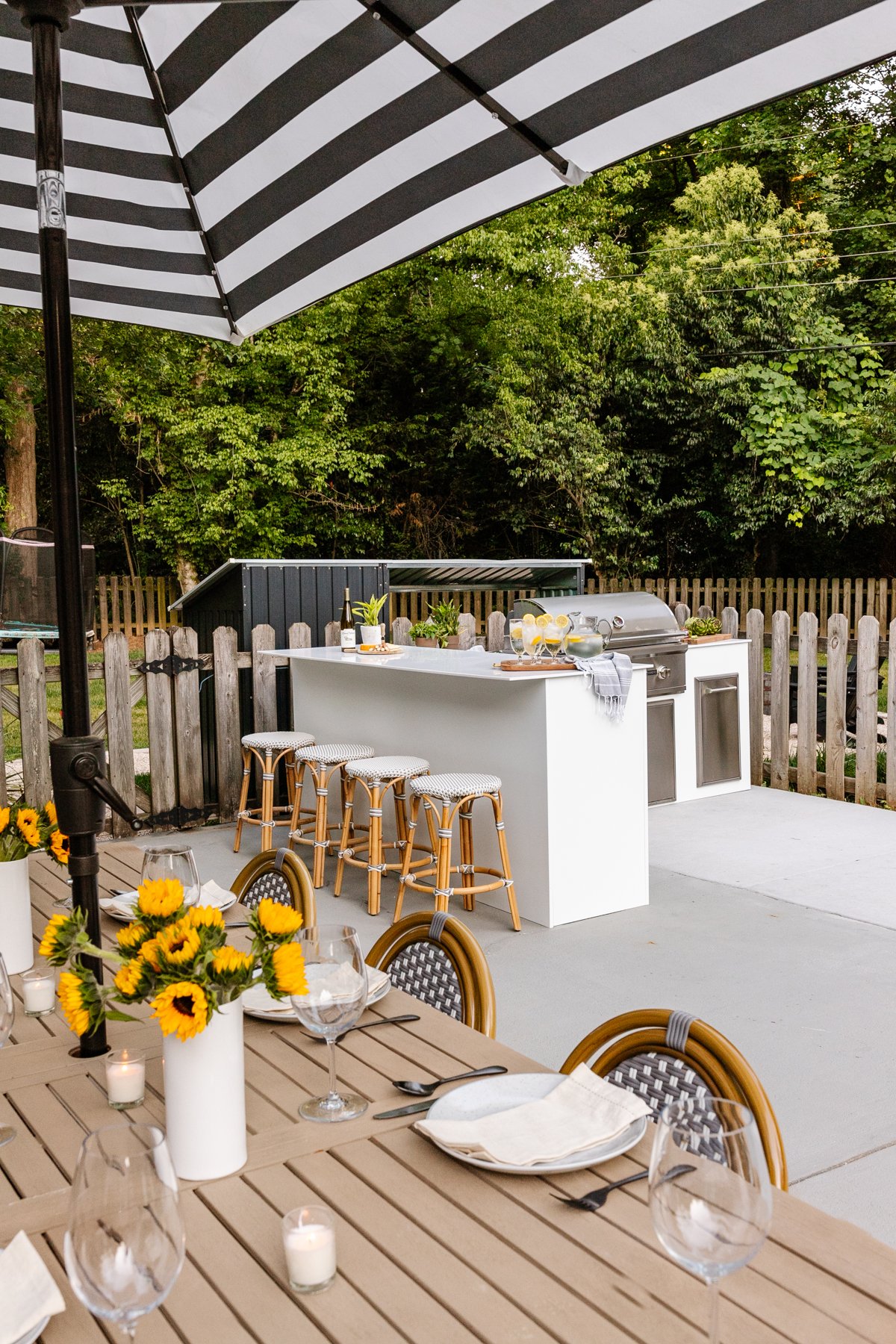 white modular outdoor kitchen from RTA Outdoor Living