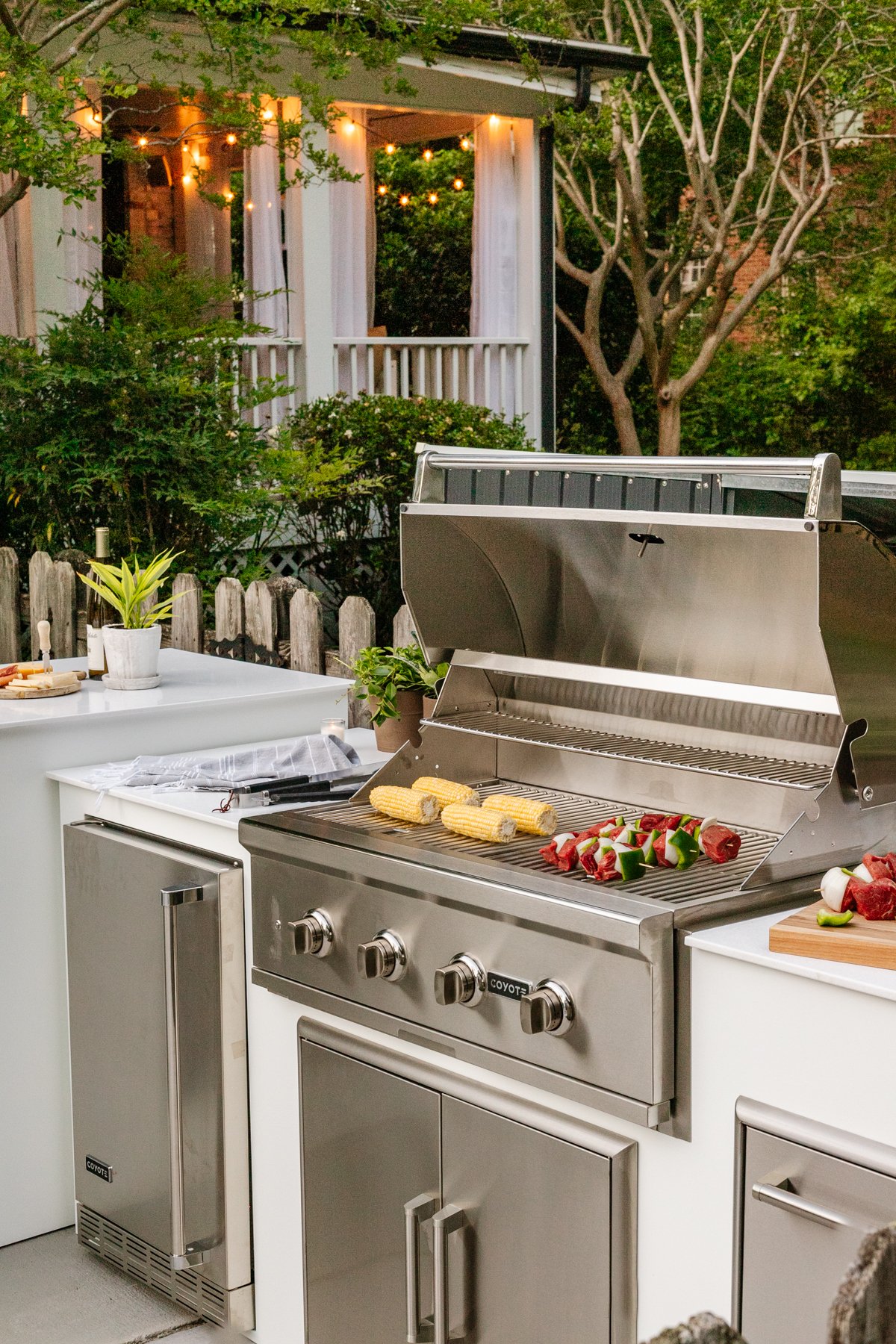 white modular outdoor kitchen from RTA Outdoor Living