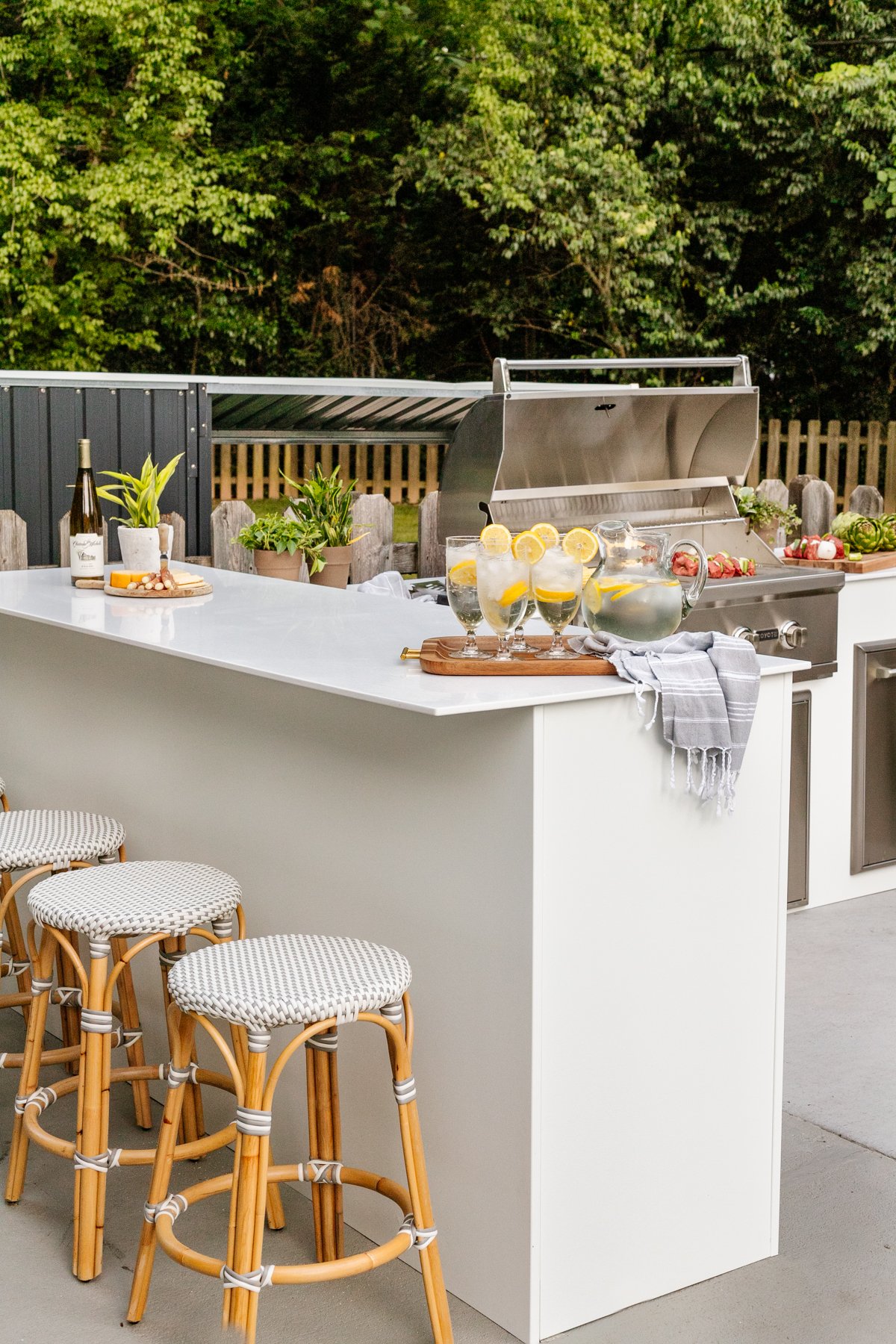 white modular outdoor kitchen from RTA Outdoor Living