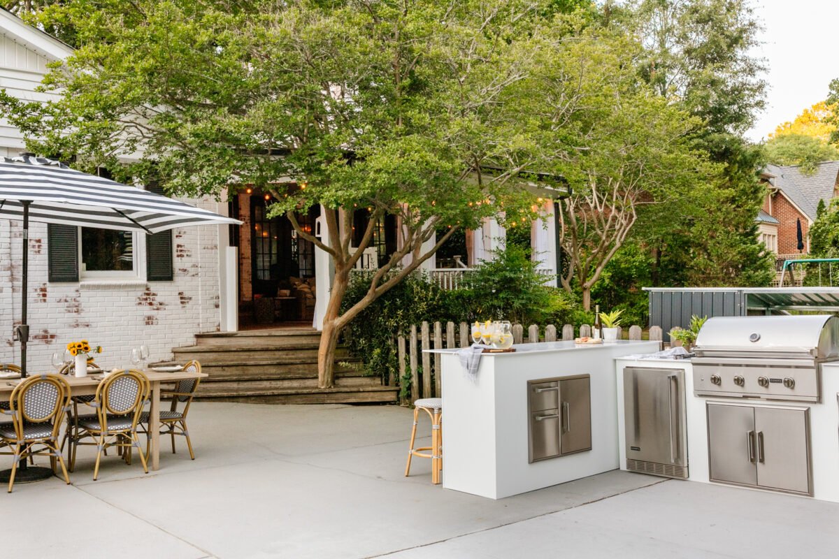 white modular outdoor kitchen from RTA Outdoor Living