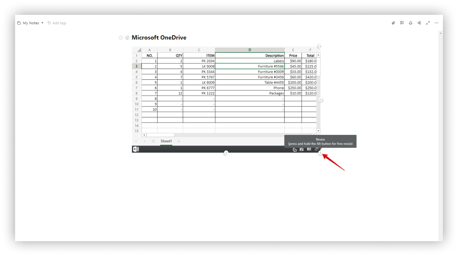 For free resizing, hold the ALT key and change the size using the bottom-right chip.