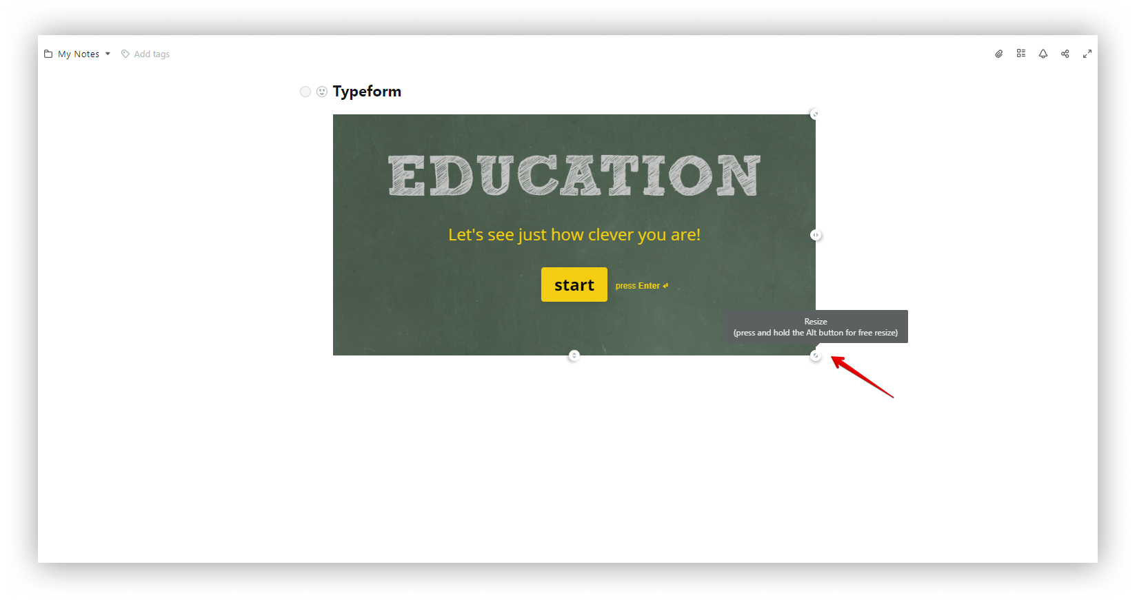 For free resizing, hold the ALT key and start resizing using the bottom-right chip.