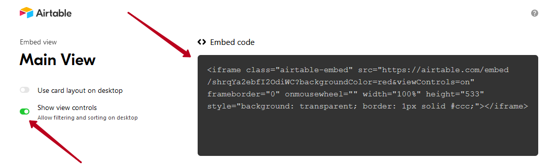 Customize the appearance and copy the embed code.