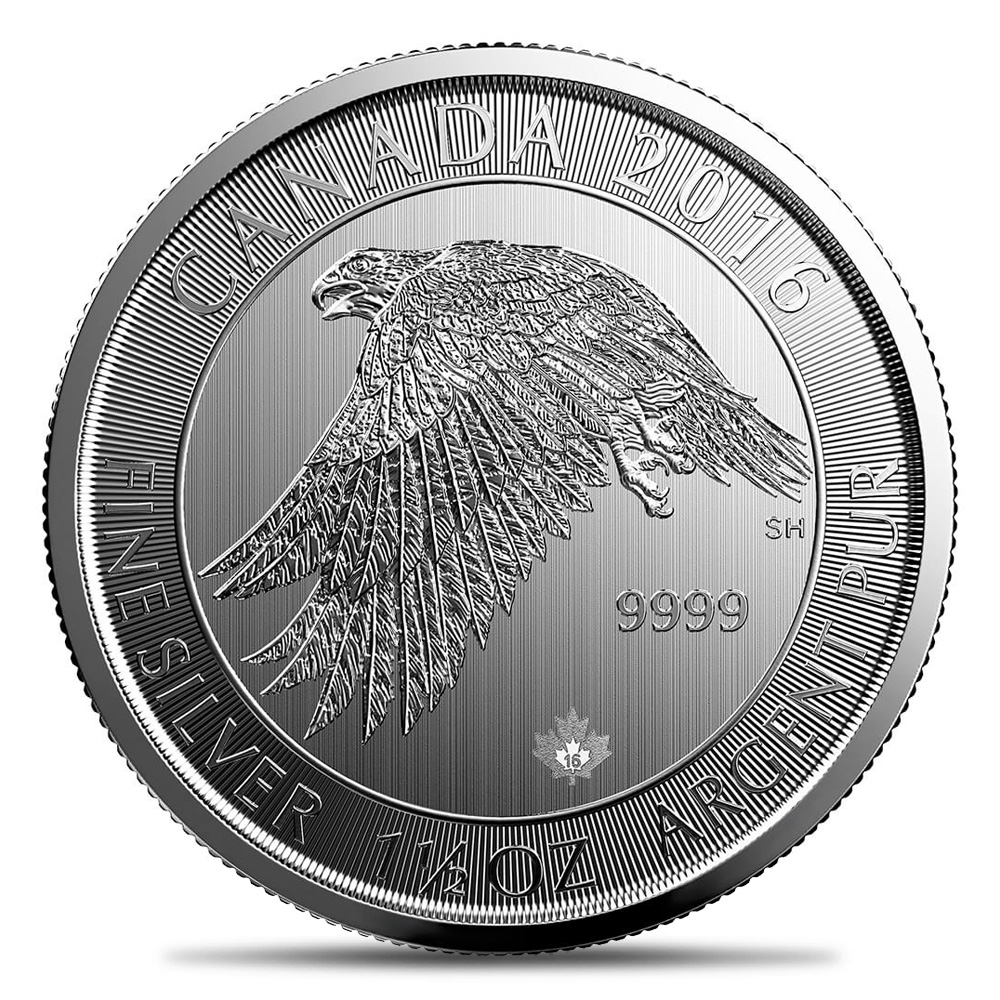Augusta Precious Metals - 2016 Canadian 1.5oz Silver $8 White Falcon