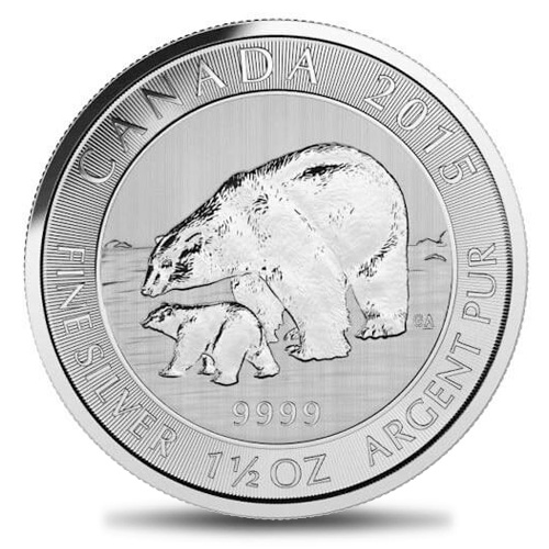 Augusta Precious Metals - 2015 Canada 1.5oz Silver $8 Polar Bear and Cub