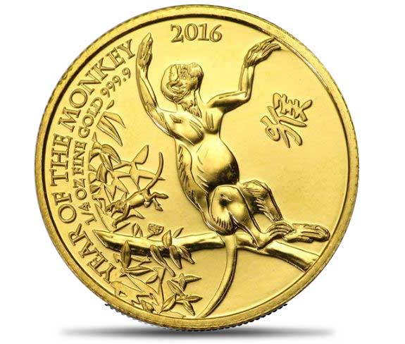 Augusta Precious Metals - 2016 Great Britain 1/4oz Gold Year of the Monkey