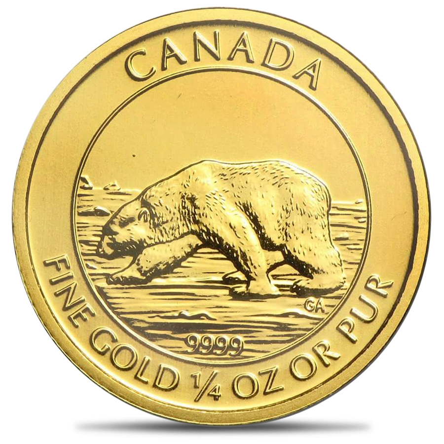 Augusta Precious Metals - 2015 Canadian .25oz Gold $10 Polar Bear and Cub