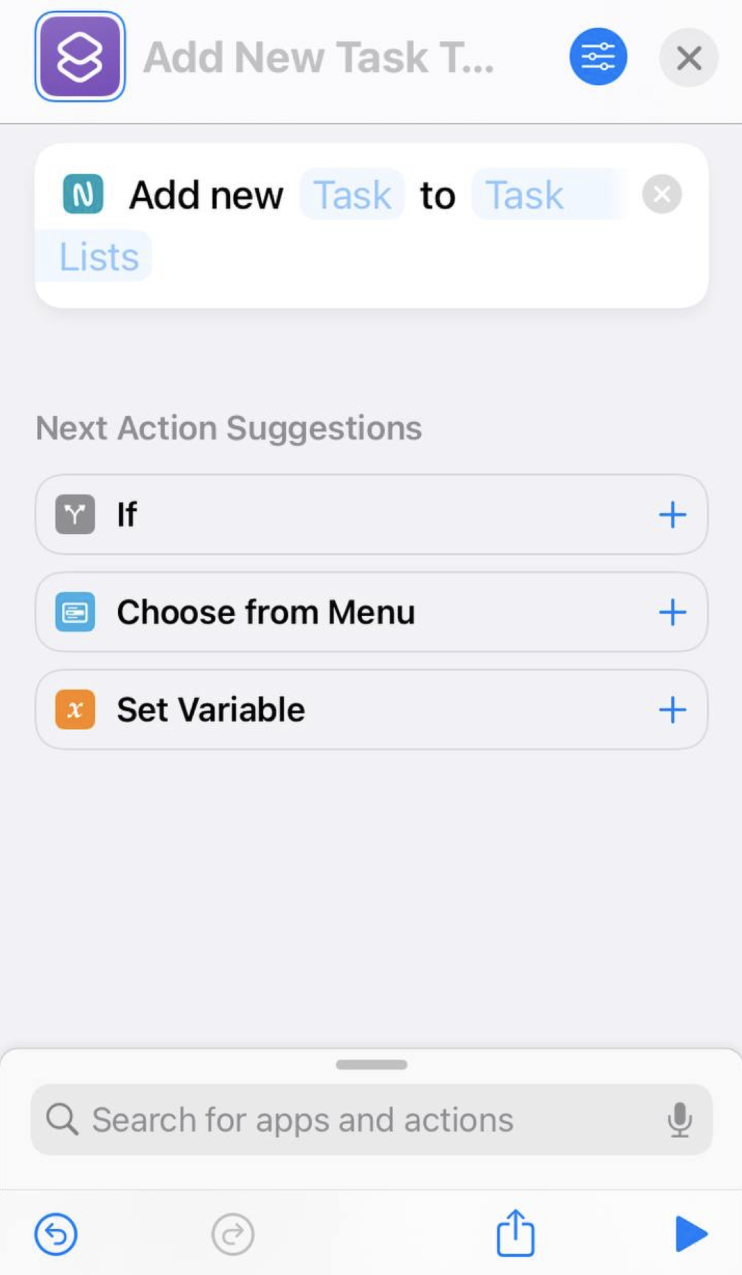 Nimbus Note for iOS allows you to quickly execute a specific action using shortcuts.