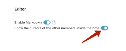 Turn off the Show the cursors of the other members inside the page toggle.