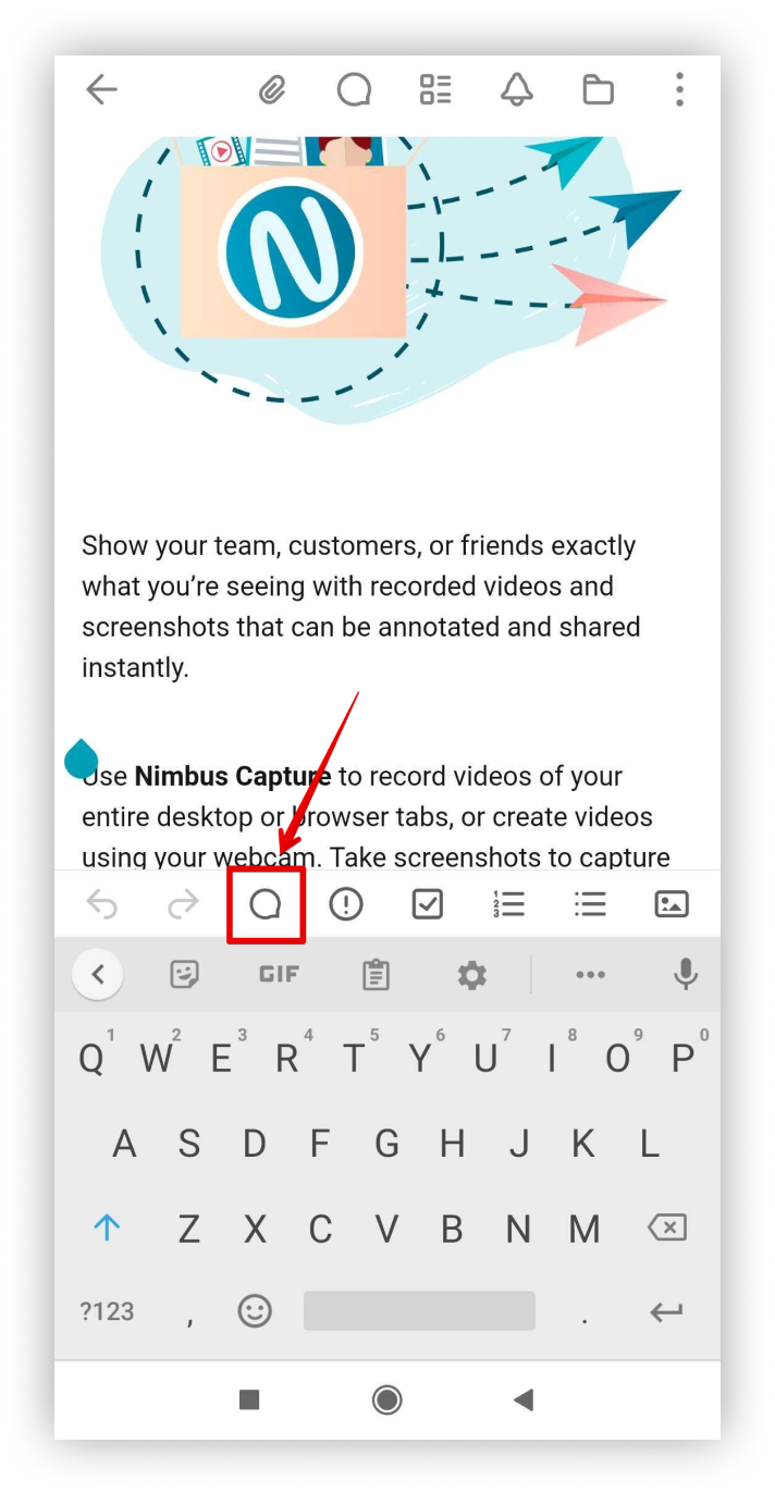 Tap on the desired block and select the Comment icon in the editor panel.