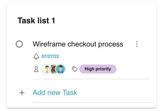 The selected labels will be shown under the task.
