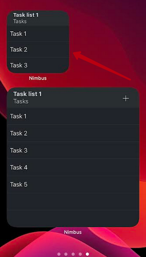In the settings, you can specify which task list you want to see in the widget.