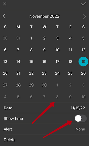 Next, select the desired date and time