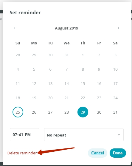 How to delete a reminder?