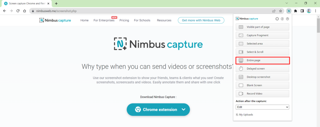 Nimbus Capture Landing Page. Image powered by Nimbus Platform
