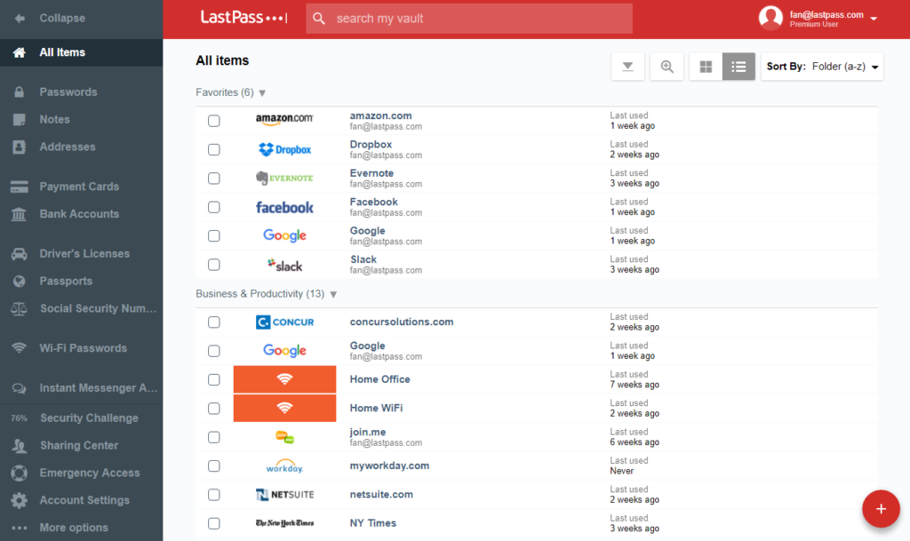 LastPass Screenshot