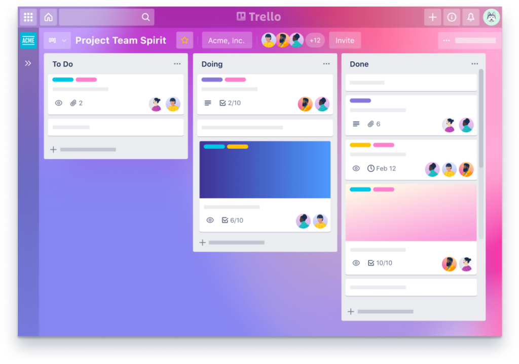 Trello is in the Top of 6 Best Project Management Software With Client Portals. Image by Nimbus Platform