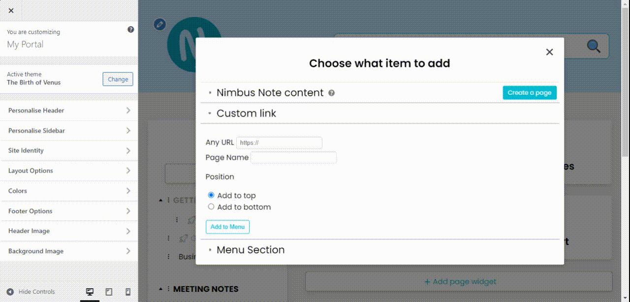 Insert a Link in the Sidebar. Gif by Nimbus Platform