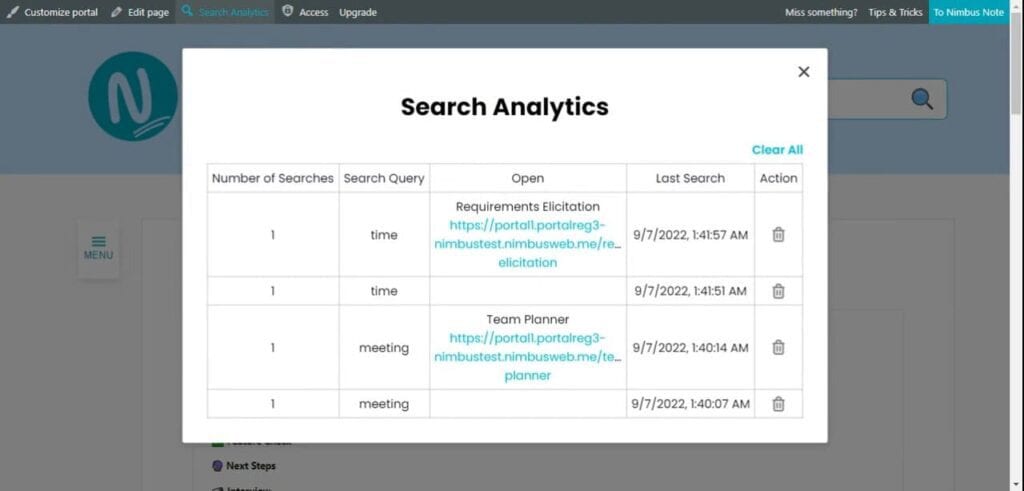 Search Analytics. Image by Nimbus Platform