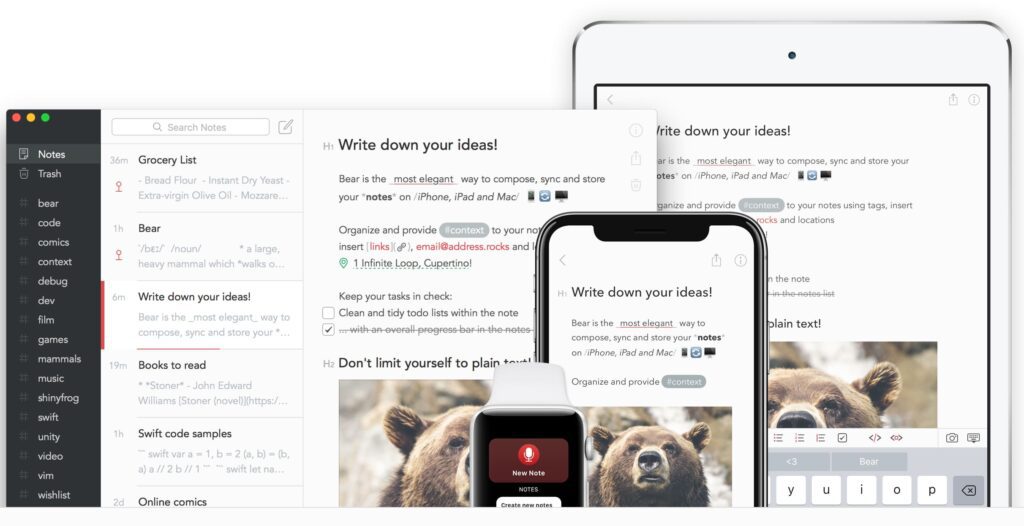 Bear is One of the 7 Best Free/Paid Evernote Alternatives & Competitors in 2023. Image powered by Nimbus Platform