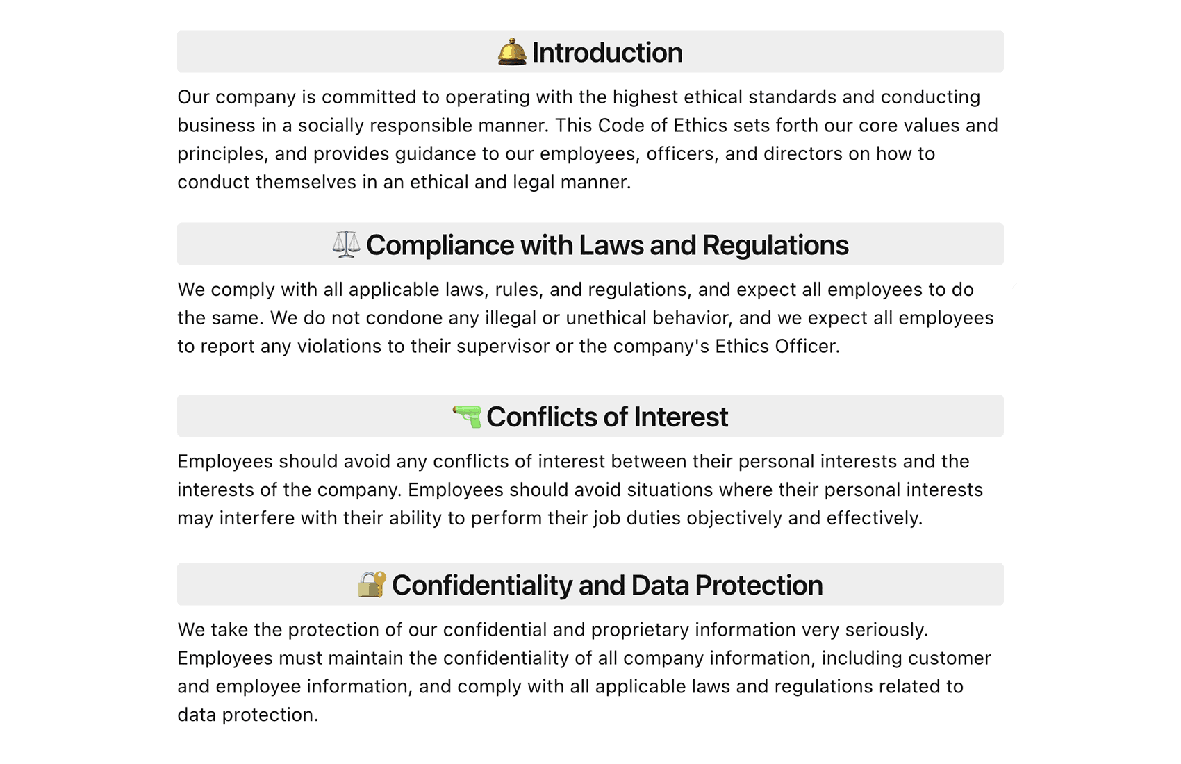 Code Of Ethics Template FuseBase Formerly Nimbus 