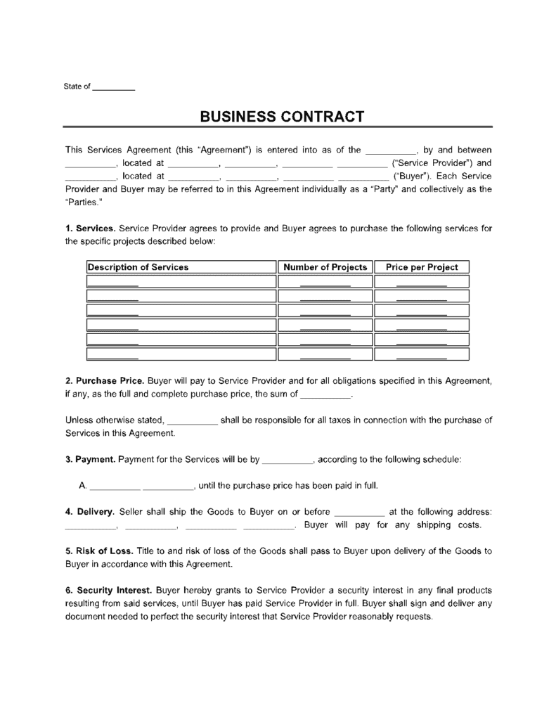Company Contract. Image powered by Nimbus Platform
