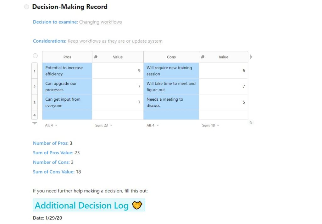 Decision-Making Record. Image powered by Nimbus Platform