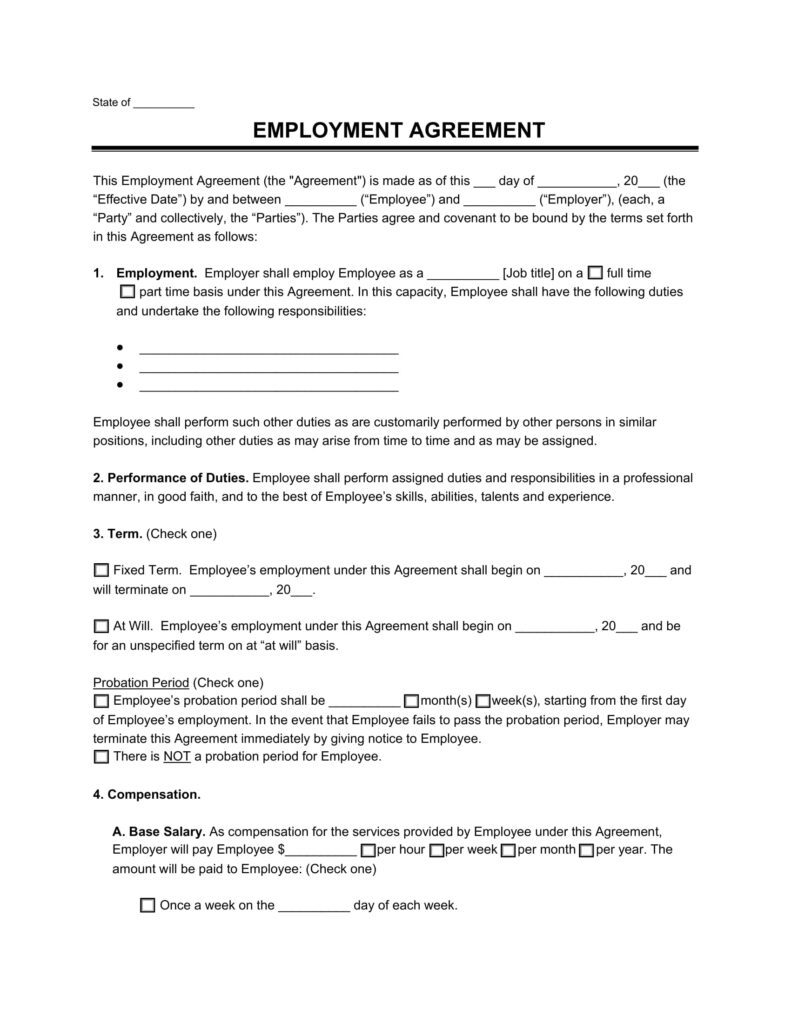 Employment Agreement. Image powered by Nimbus Platform