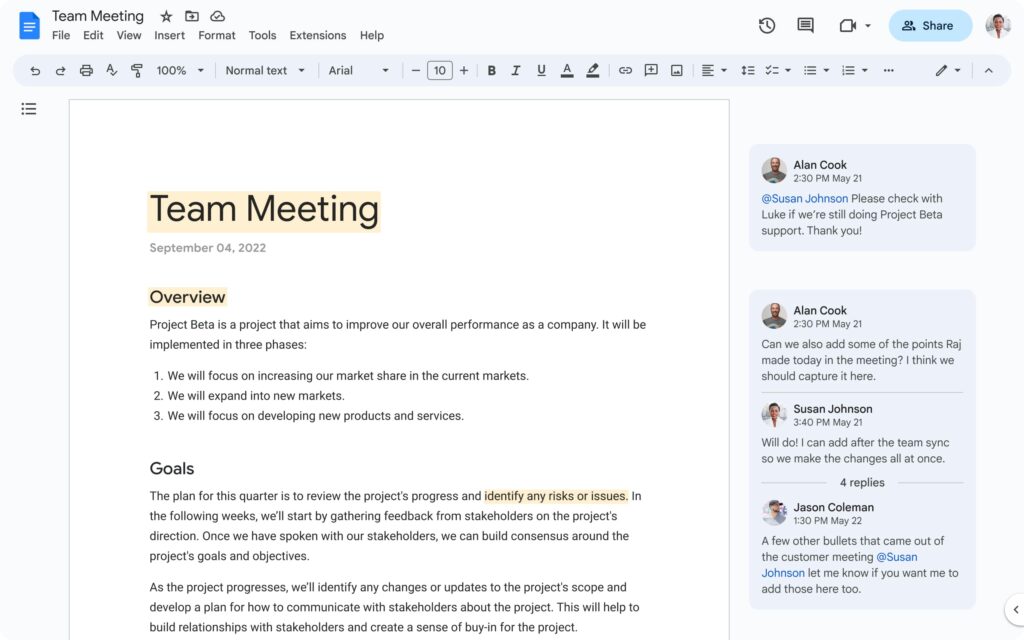 Google Docs is One of the Best 5 Free Microsoft Word Alternatives to Use in 2023. Image powered by Nimbus Platform