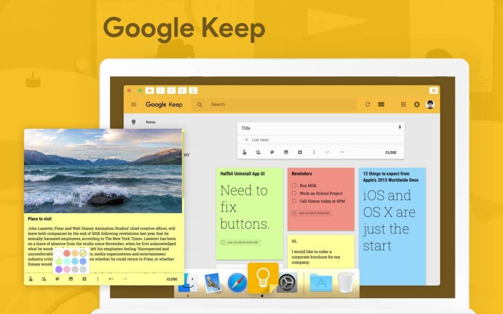 Google Keep is One of 7 Best Free/Paid Evernote Alternatives & Competitors in 2023. Image powered by Nimbus Platform
