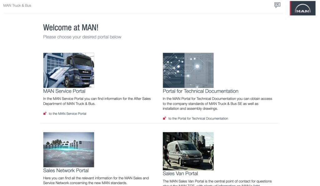 MAN Truck & Bus-min is In the List of Successful Brand Portals. Image by Nimbus Platform