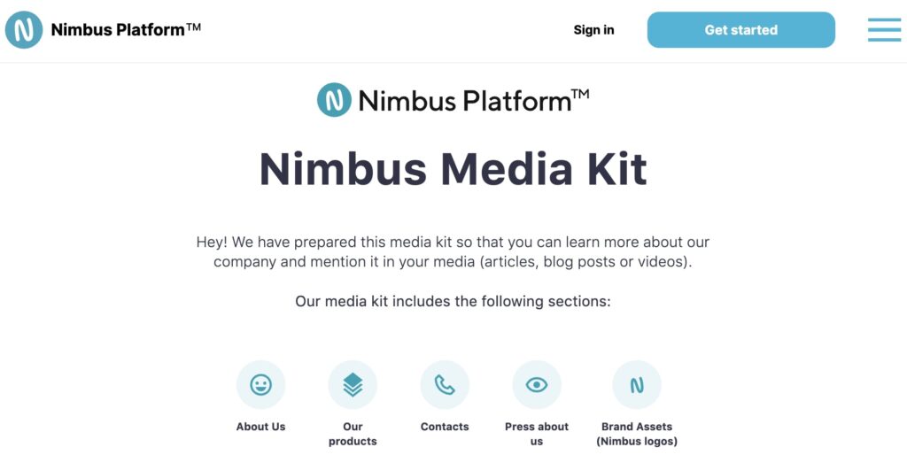 Nimbus Media Kit is In the List of Successful Brand Portals. Image by Nimbus Platform