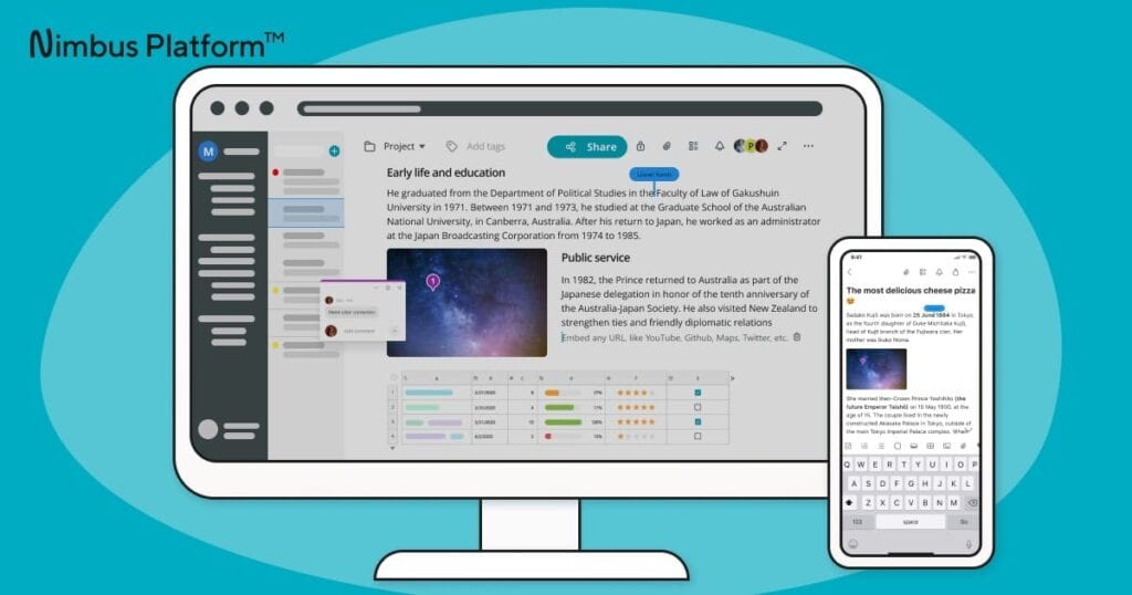 Nimbus Platform is In the List of The Best Wiki Software Tools. Image by Nimbus Platform