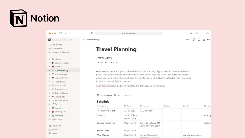 Notion. Image powered by Nimbus Platform