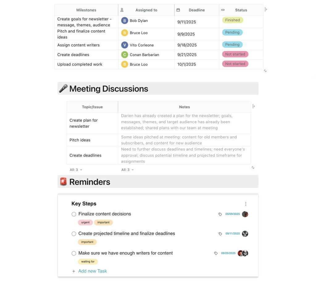 Project Management Dashboard. Image powered by Nimbus Platform